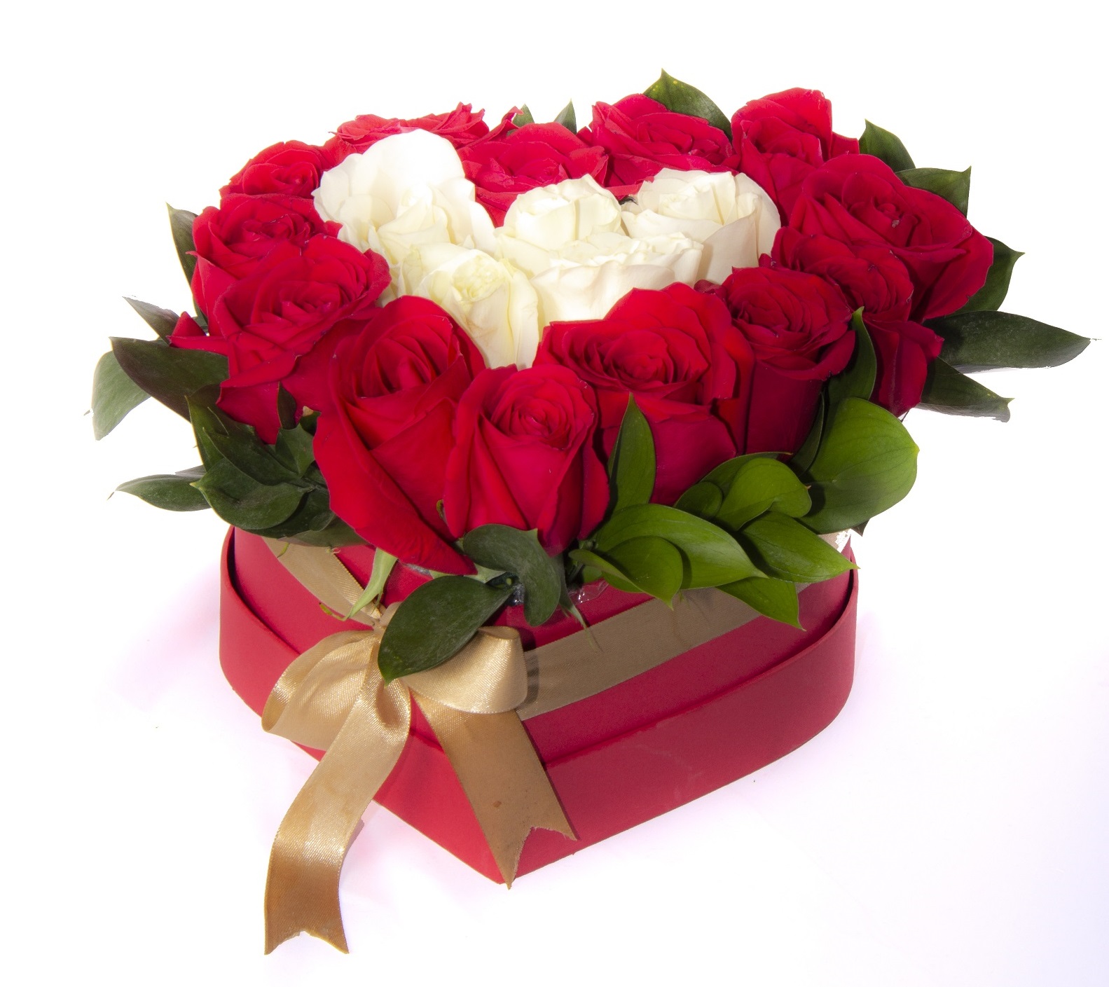 Arreglo Floral - CAJA CORAZON ROSAS ROJAS